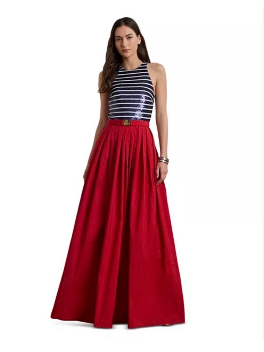 Lauren Ralph Lauren Red Full-Length Maxi Skirt